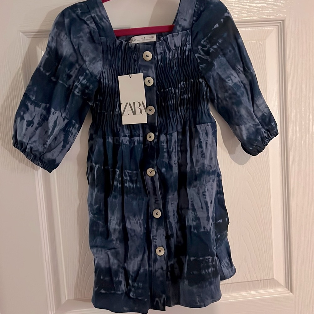 Zara girls denim tie dye dress size 7